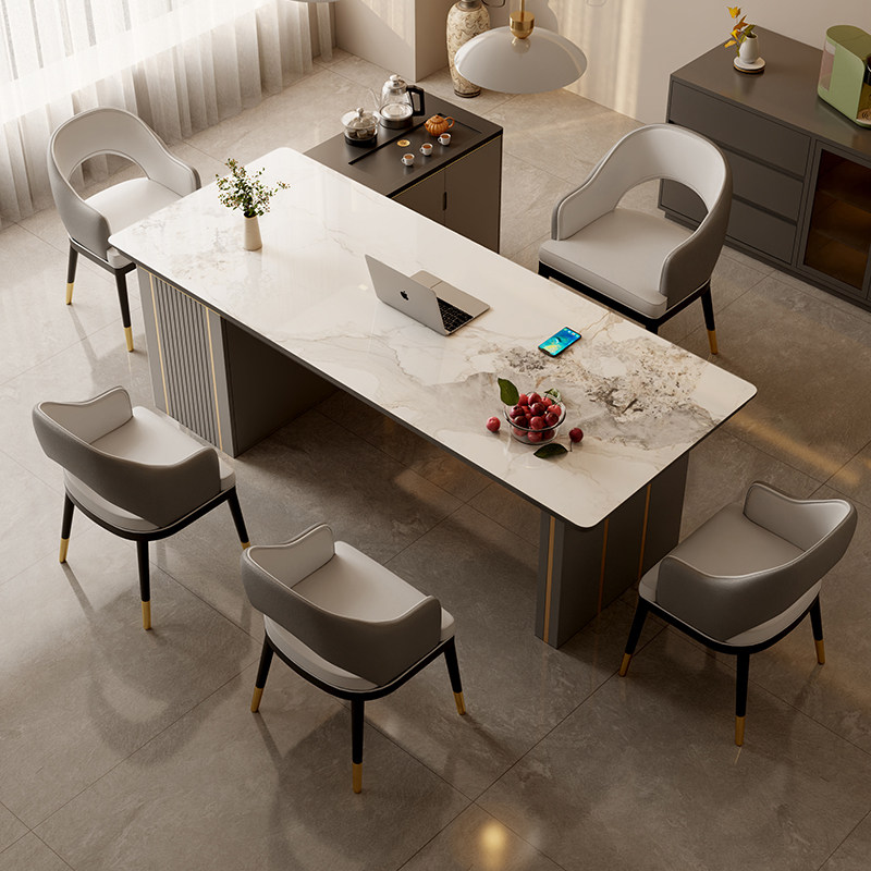 轻奢岛台茶桌一体现代高级感办公室茶桌椅组合家用高端岩板泡茶桌,住宅家具,家用茶台/茶桌,淘宝优惠券,粉丝福利购,淘宝优惠卷