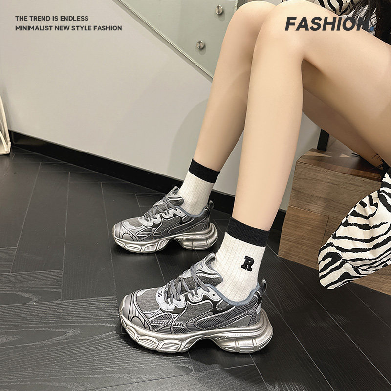 2026户外运动街头风休闲透气老爹鞋日常通勤小白鞋男女同款