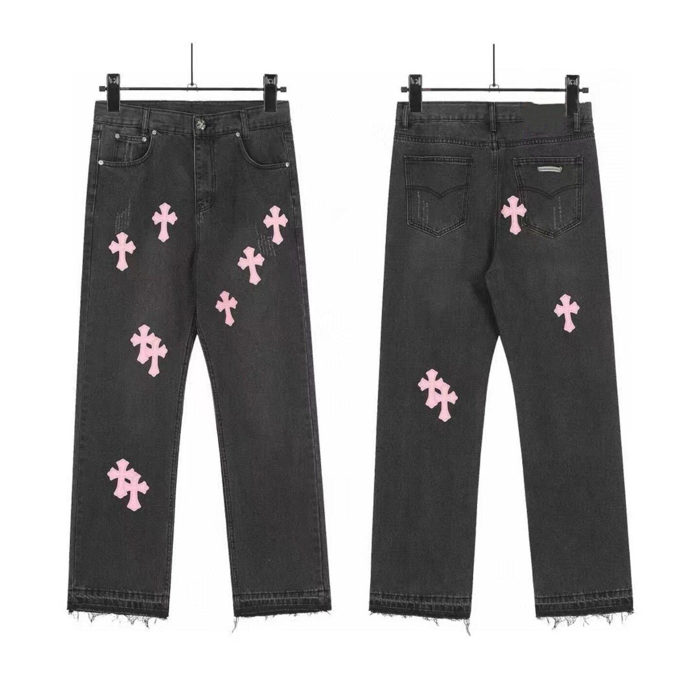 thumbnail for 2025 new jeans, cross high street, American style, old-fashioned trendy brand loose straight-leg wide-leg pants, unisex
