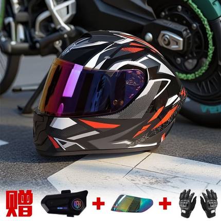 OBK品牌A类3C认证情侣摩托车头盔蓝牙四季通用男女机车全盔安全帽