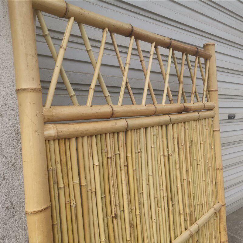 防腐竹篱笆竹门竹栅栏室外花园装饰围栏竹护栏隔断日式户外庭院竹