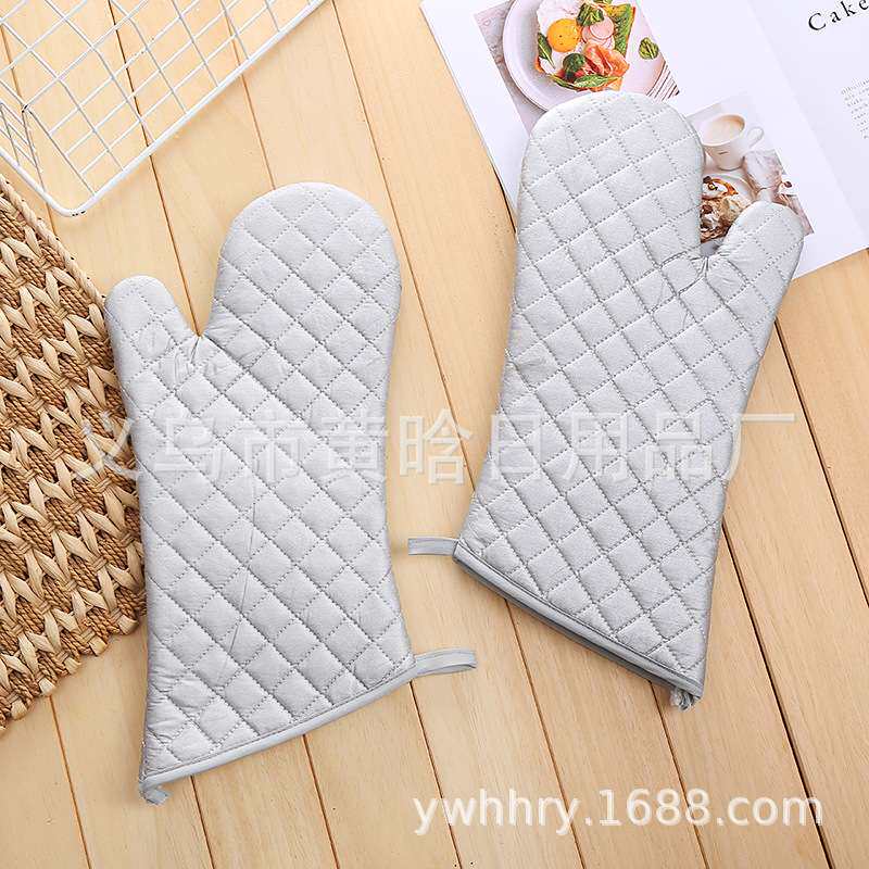 【持嘉】加厚耐高温涂银烤箱蒸箱烘焙棉手套一双装厨房防烫防高温