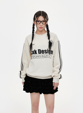 NCXK-秋季新款字母刺绣卫衣百搭球服复古侧边条纹休闲百搭WY204