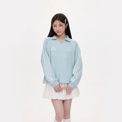 NCXK-字母烫珠卫衣POLO翻领显瘦休闲甜美款宽松秋季上衣WY309