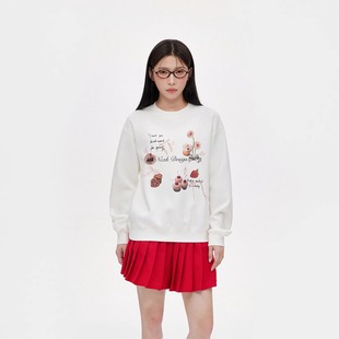 蛋糕甜点印花圆领卫衣百搭休闲宽松甜美少女韩风秋季 NCXK WY260