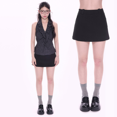 NCXK-高腰显瘦甜酷辣妹短裙A字包臀裙西装裙裤防走光QZ25108