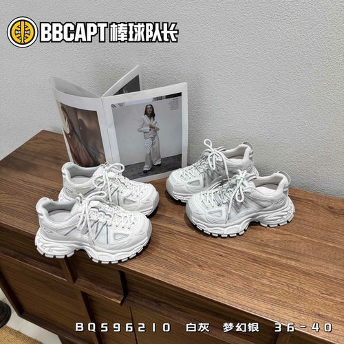 女鞋夏季系带轻便透气运动鞋圆头轻便运动鞋BQ596210增高7公分