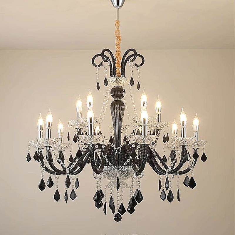 中古风奢华欧式吊灯客厅餐厅卧室灯水晶灯轻奢复古风高级感水晶灯