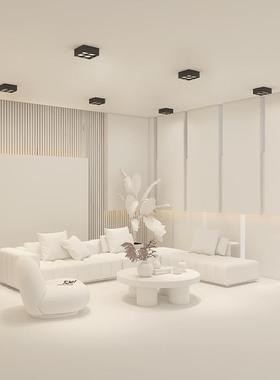 明装筒灯无主灯客厅照明方形盒子过道灯格栅灯斗胆灯卧室吸顶X20