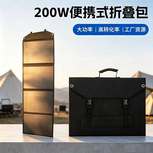 ETFE便携太阳能折叠包户外野营光伏组件200w太阳能折叠充电板