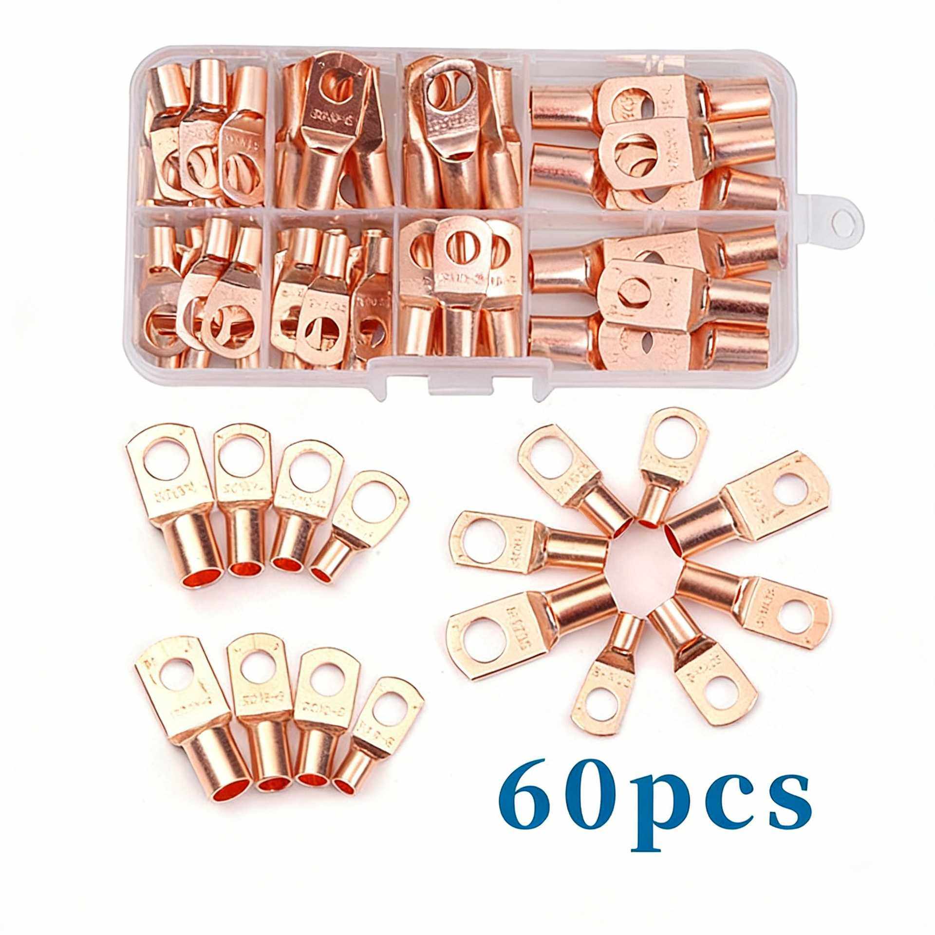 ebay爆款 窥口接线端子60pcs盒装裸铜端子SC系列端子冷压端头,五金/工具,接线柱,淘宝优惠券,粉丝福利购,淘宝优惠卷