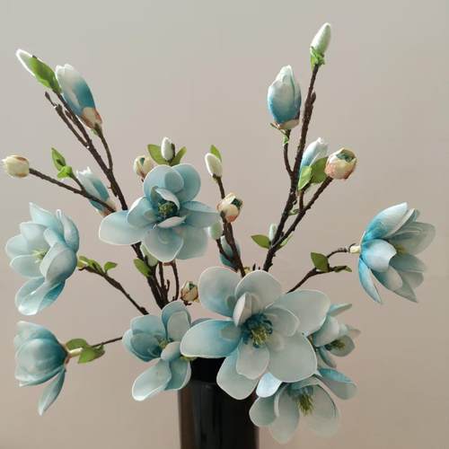 手感大玉兰花高枝落地EVA假花仿真花装饰花酒店软装婚礼摄影道具