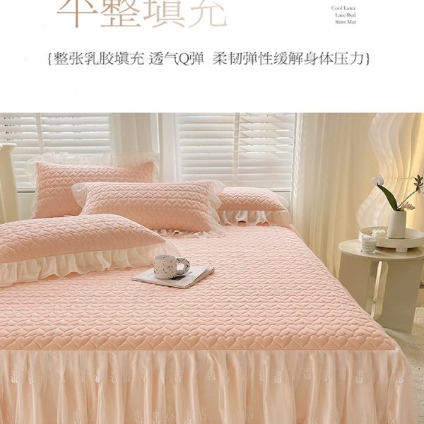 夏季乳胶冰丝凉席床裙款三件套2023新款可机水洗夏天床垫空调席子