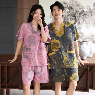 芈竹纯棉汗蒸服女情侣大码男桑拿服足疗洗浴按摩浴衣家居睡衣