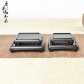 实木方印木托紫檀整体材料微盆景底座玉石装 饰木雕底座