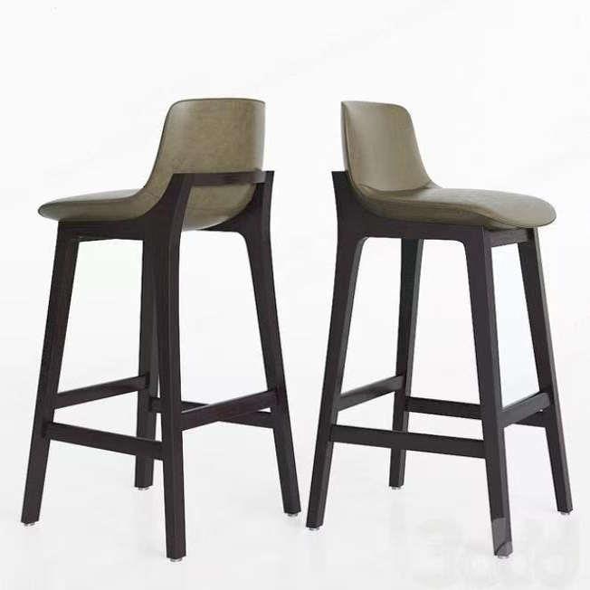 北欧实木吧椅简约现代中式轻奢家用前台高脚凳吧台椅个性椅子