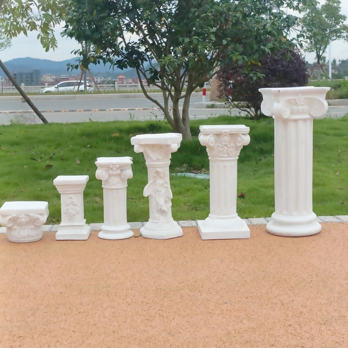 欧式花架盆罗马柱摆件婚庆婚礼道具底座复古庭院阳台石膏落地柱子