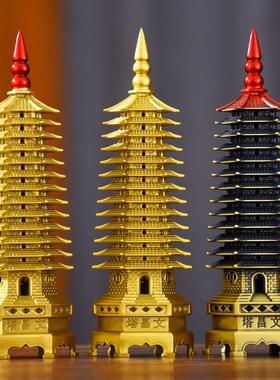 黄铜文昌塔摆件全铜13十三层9九层书房办公桌书桌文昌笔学生礼品