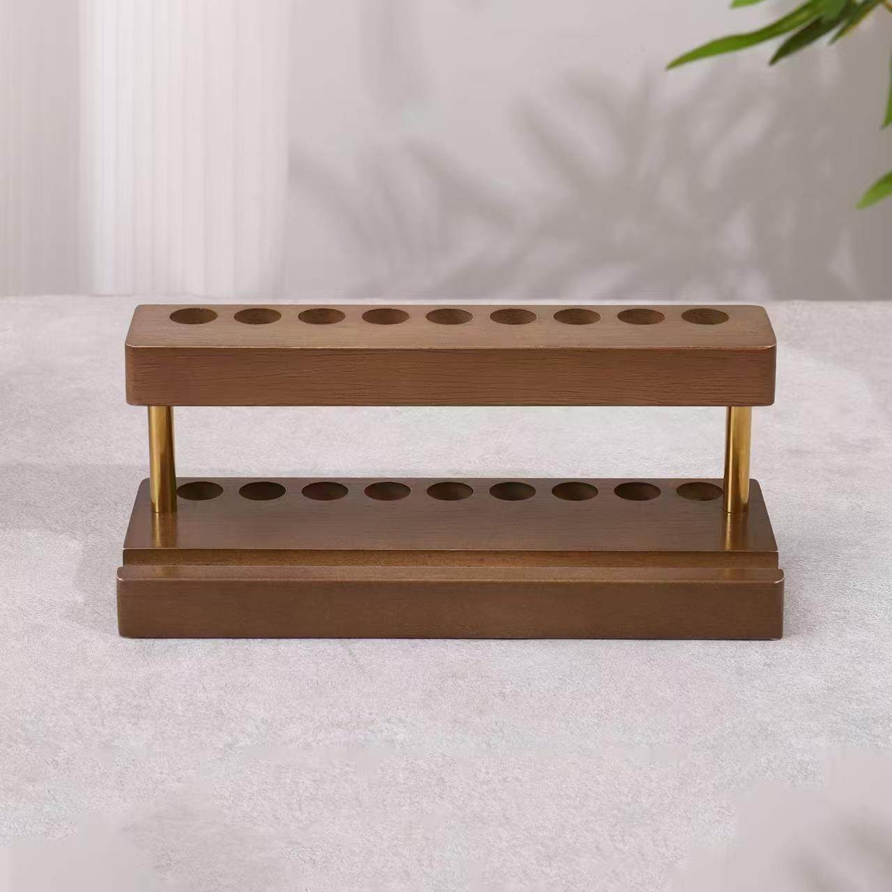 实木笔筒笔架/榉木黑胡桃木桌面多功能摆件手机架收纳文具创意