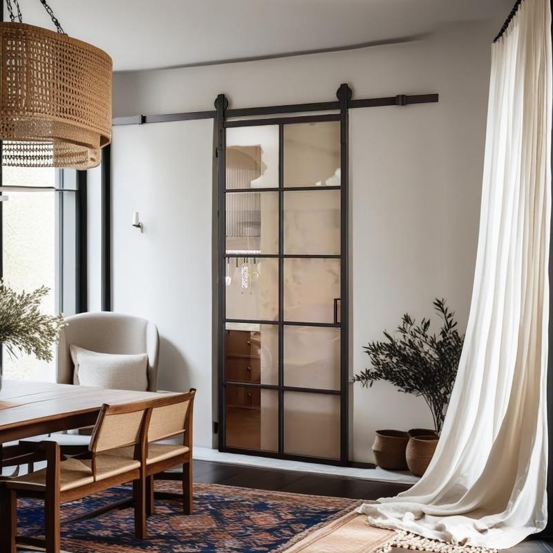 法式覆古吊轨门玻璃门推拉门简单浴室厕所门卧室厨房谷仓门推拉门