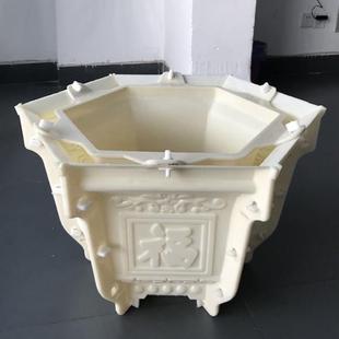 加厚盆景混泥土现浇磨具塑料模型罗马柱自制 水泥花盆模具六角欧式