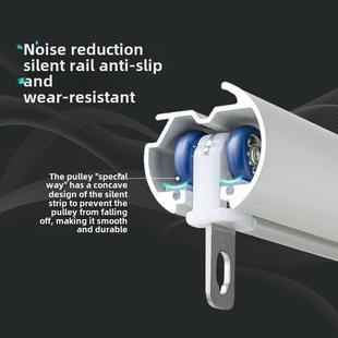 暗藏式内铝合金窗帘轨道罗马杆下滑杆简约轻奢单双轨侧装静音滑轮