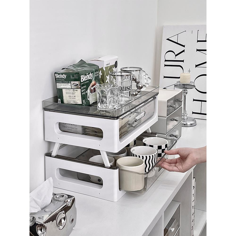 杯架家用杯子收纳架桌面玻璃杯水杯防尘抽屉式置物架茶具茶杯架子