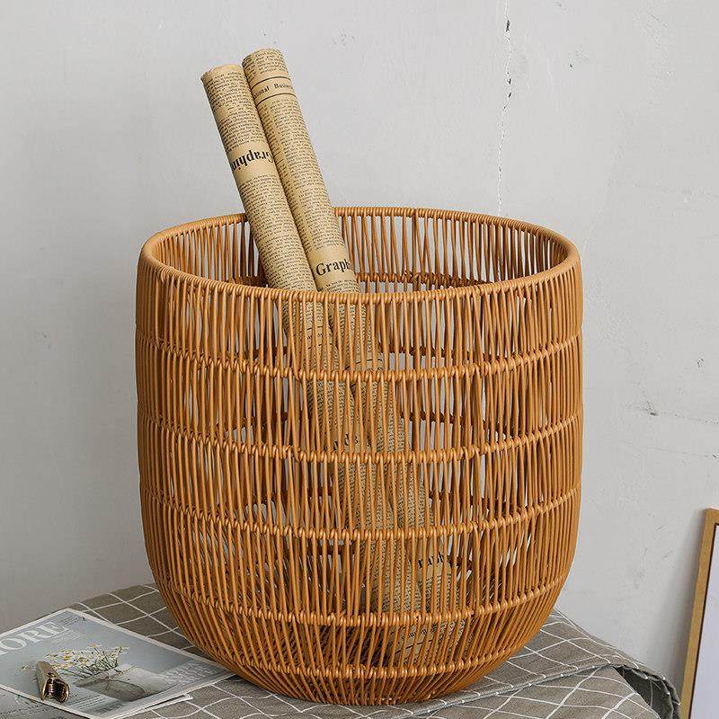 仿藤编脏衣篓衣物箩筐 卧室换洗衣服筐洗衣篓圆形 浴巾筐篮子大号,收纳整理,脏衣篮,淘宝优惠券,粉丝福利购,淘宝优惠卷