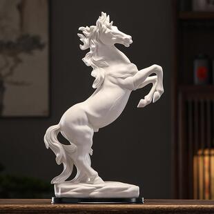 陶瓷马摆件德化白瓷骏马工艺品家居客厅办公室装饰品马到成功礼品