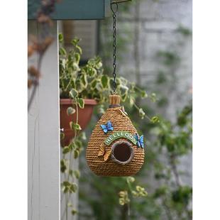 户外装饰鸟屋挂件创意鸟窝鸟巢阳台布置花园摆件别墅庭院景观造景