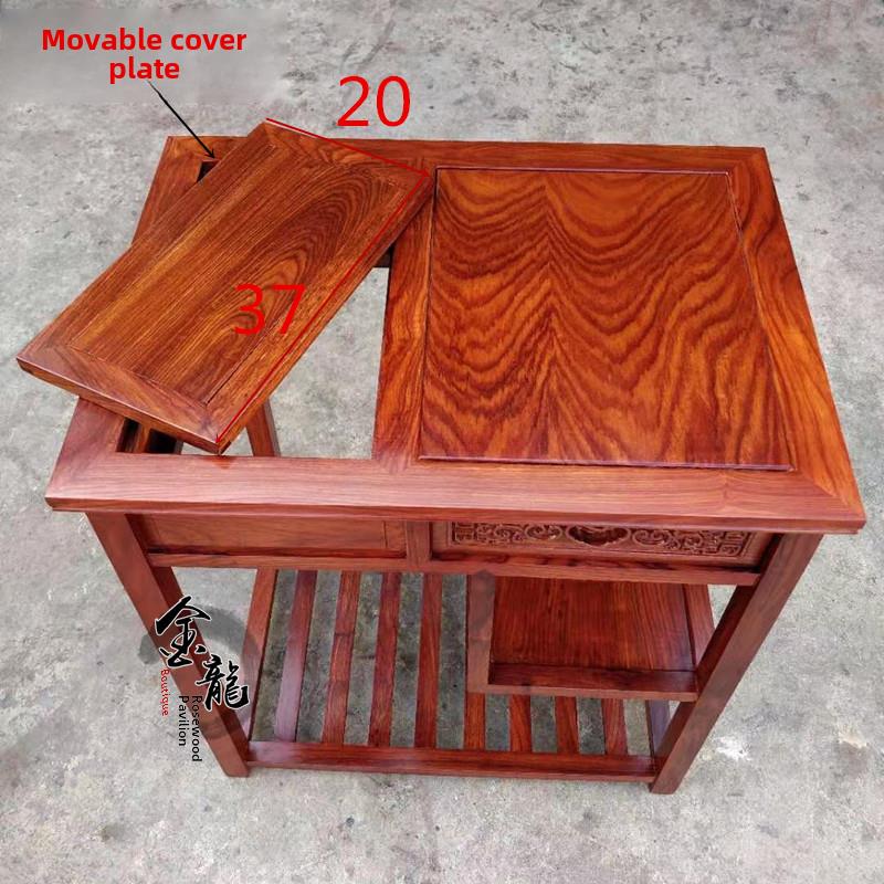 红木家具小茶桌刺猬紫檀移动茶车功夫茶台花梨茶几中式实木茶水柜