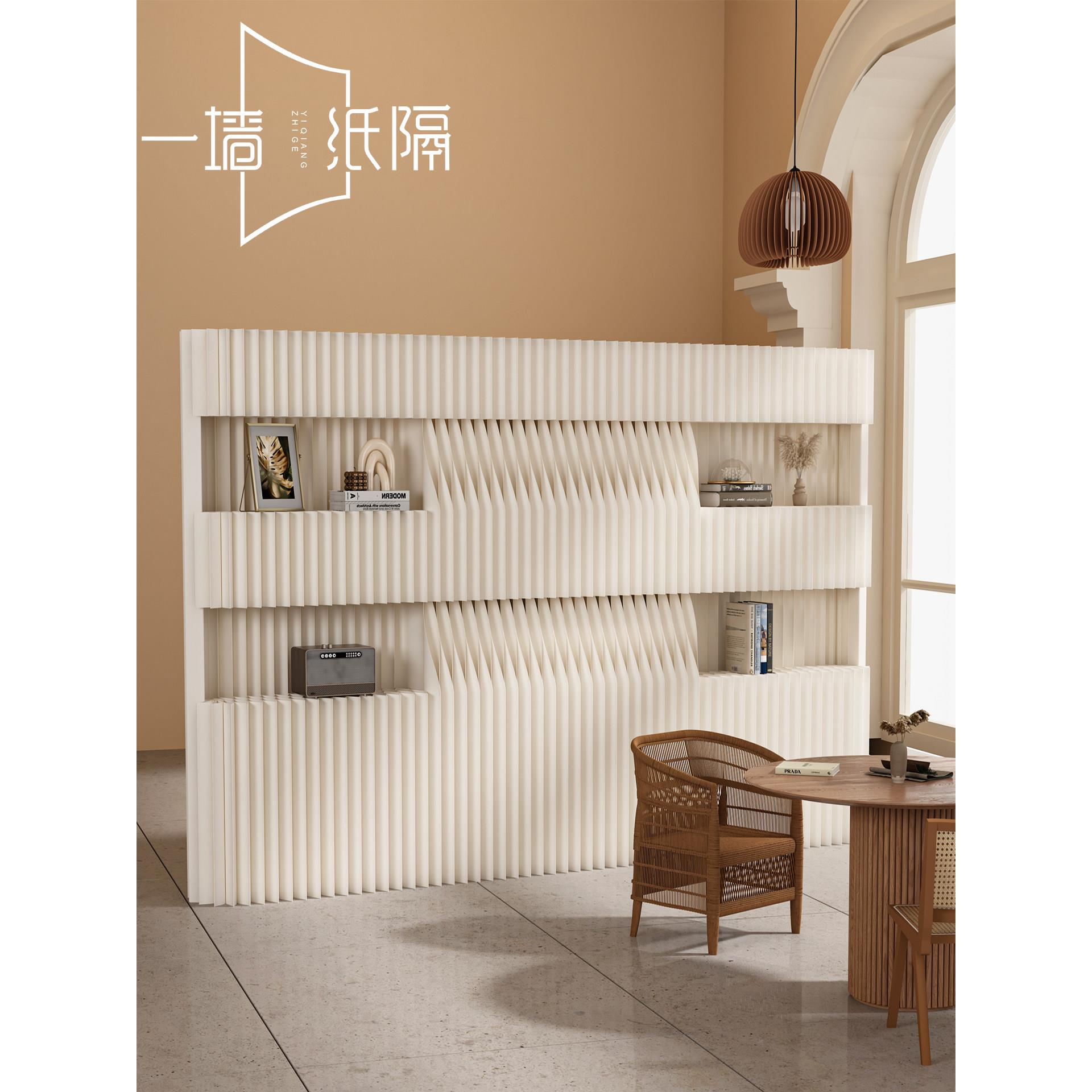 纸屏风隔断假墙置物展台墙可移动办公室隔断挡板房间隔断板墙自装