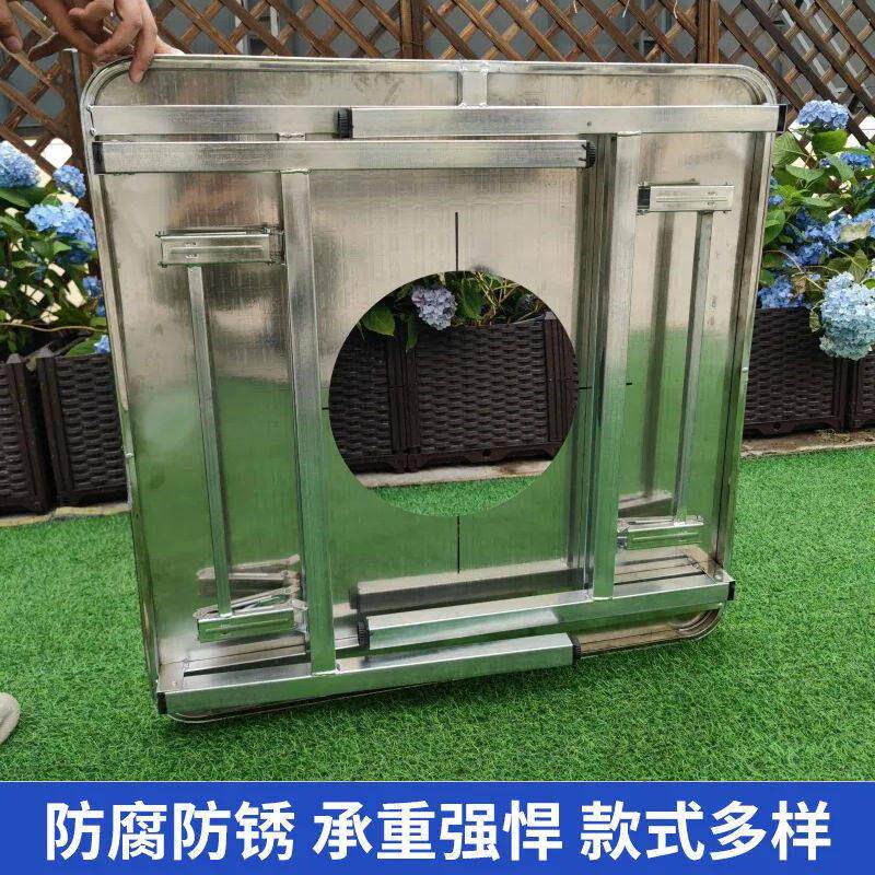 不锈钢折叠烧烤桌家用围炉煮茶地桌户外野餐桌韩式烤肉炉架地摊桌