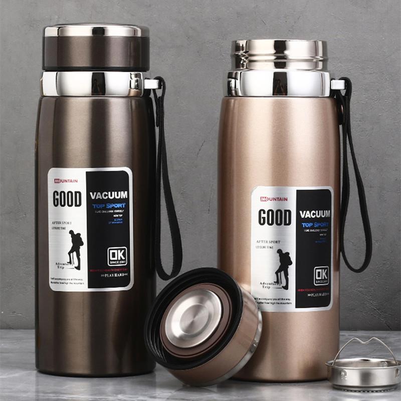 大容量316不锈钢真空保温杯便携户外1500ml带滤网茶杯男车载水杯