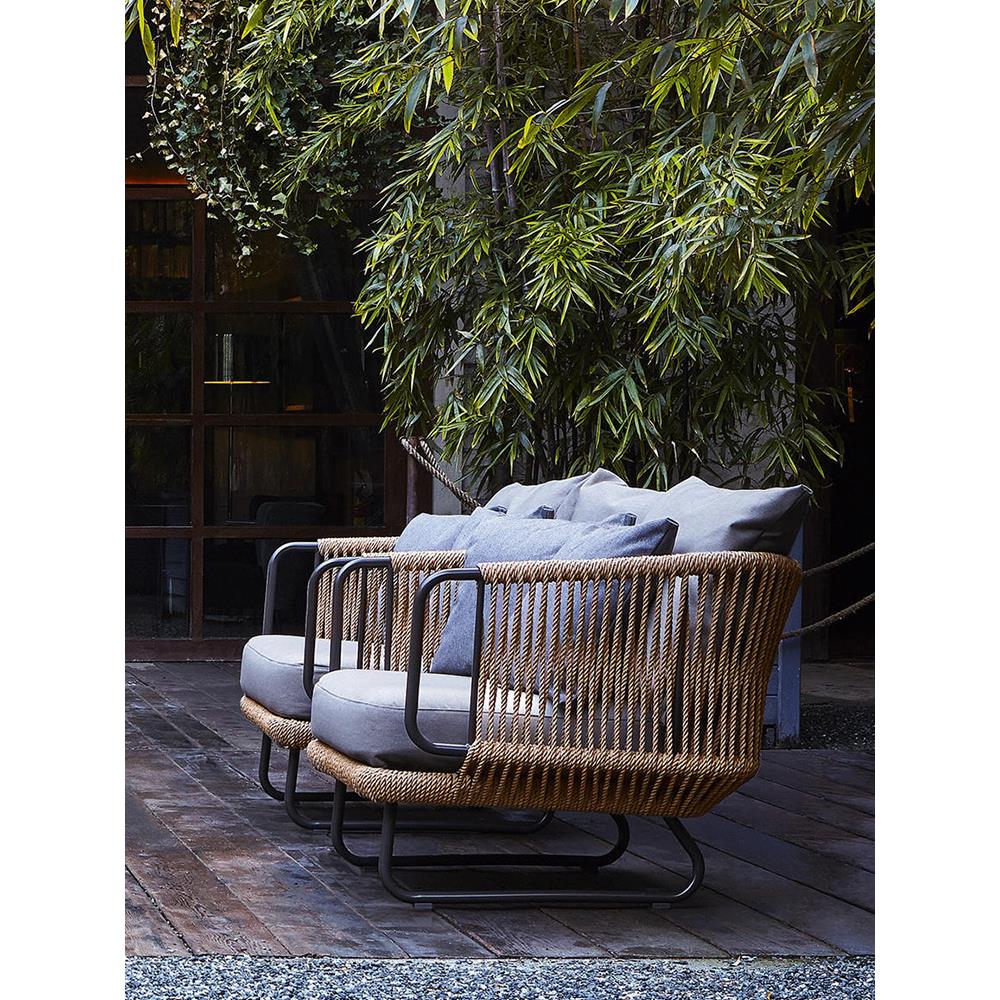 庭院户外民宿沙发防水防晒藤编椅单人客厅侘寂风休闲室外阳台家具