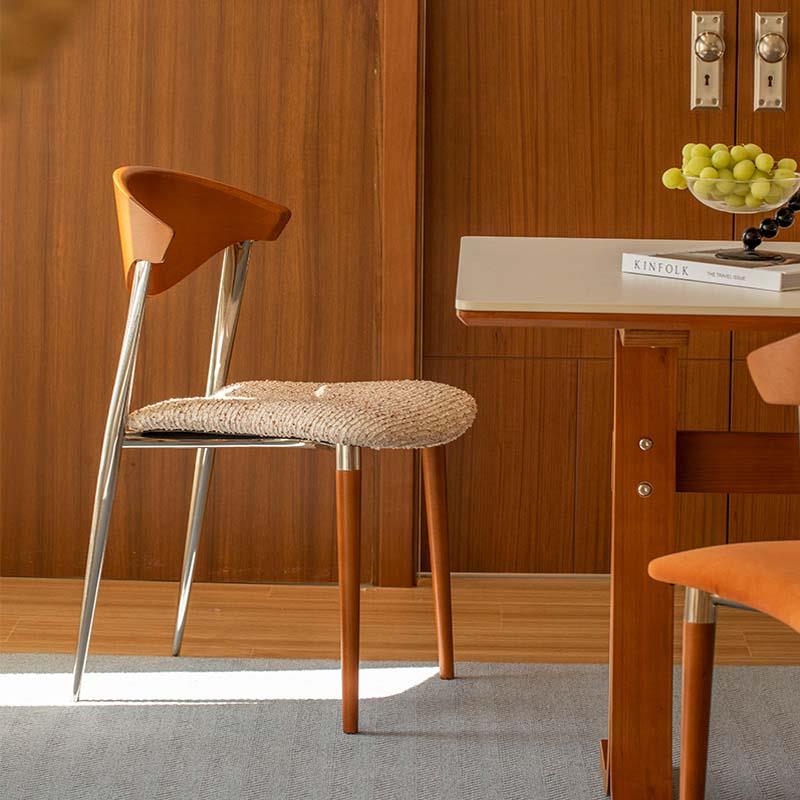 莱陌家居中古风餐椅设计师实木椅子中古餐桌椅书桌椅家用大C椅