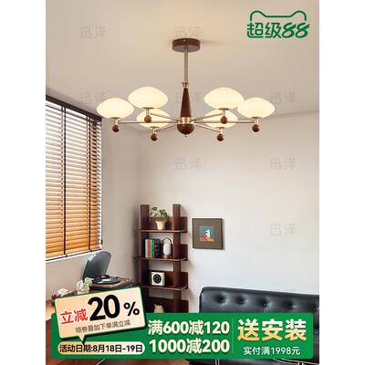 法式中古客厅吊灯高级感复古包豪斯主灯设计师玻璃大厅吊灯餐厅灯