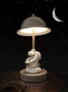 贝汉美卡通宇航员坐姿小夜灯卧式床头睡眠氛围灯桌面装饰摆件礼物