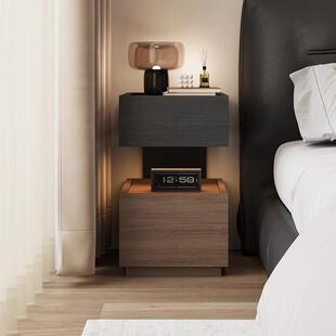 意式极简床头柜30cm小型超窄收纳柜卧室床边轻奢高级感悬浮收纳柜