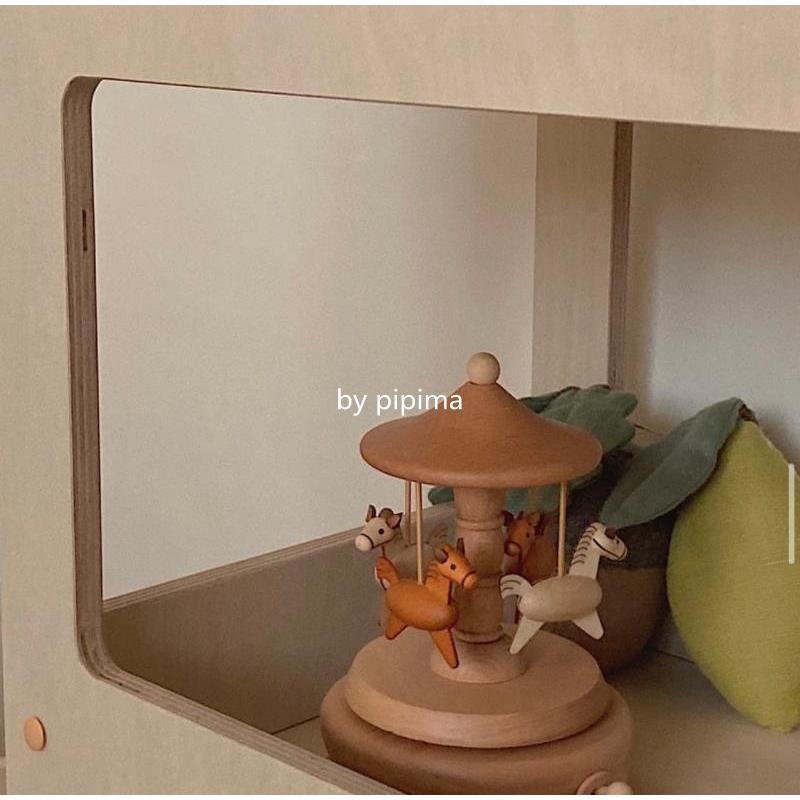 屁屁妈ins木质八音盒家居 儿童房旋转木马音乐盒工艺品摆件礼物