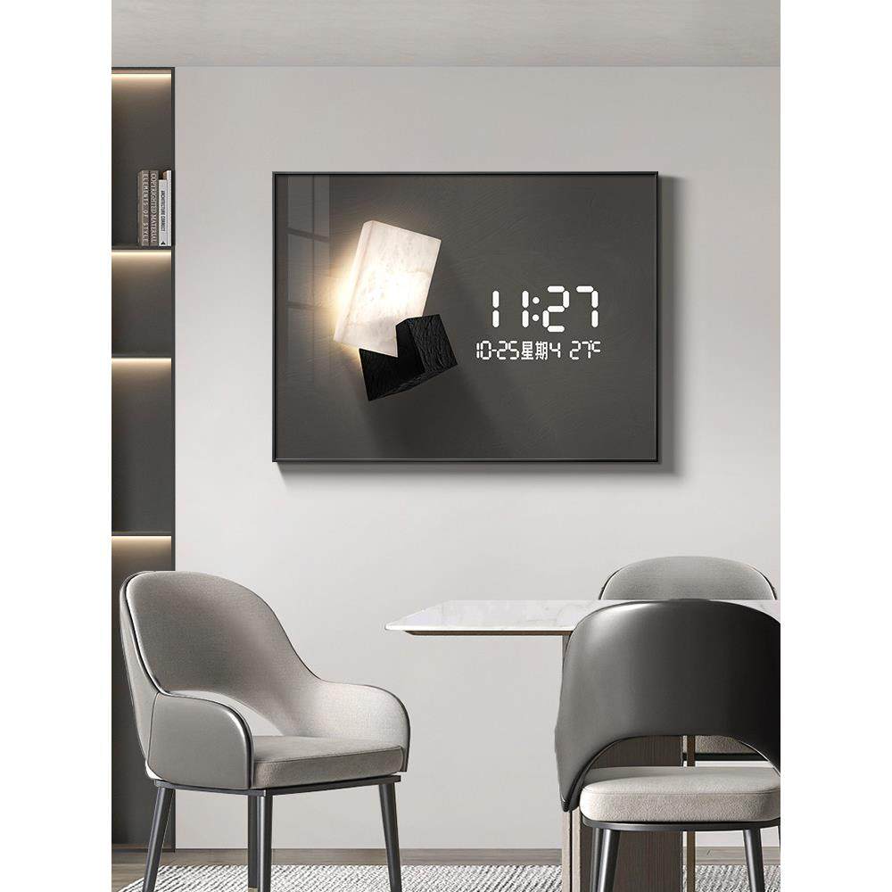 2025新款电表箱装饰画轻奢高级感带钟表配电箱弱电盒创意遮挡挂画,家居饰品,现代装饰画,淘宝优惠券,粉丝福利购,淘宝优惠卷