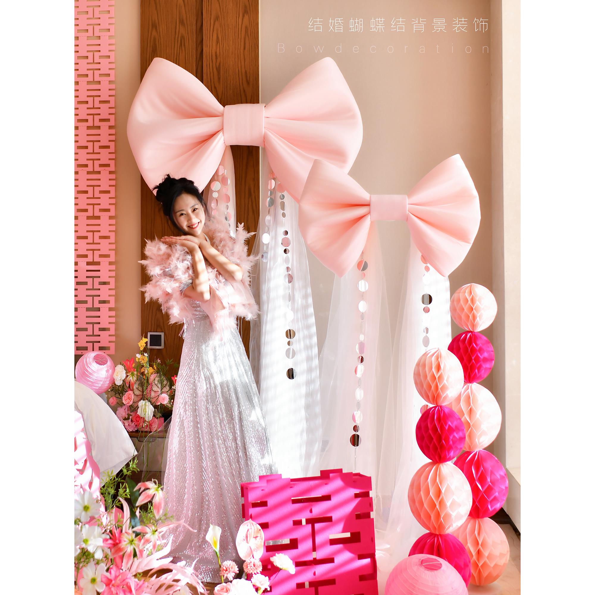 巨型超大红丝绒蝴蝶结订结婚房布置橱窗派对拍照道具婚礼节庆装饰