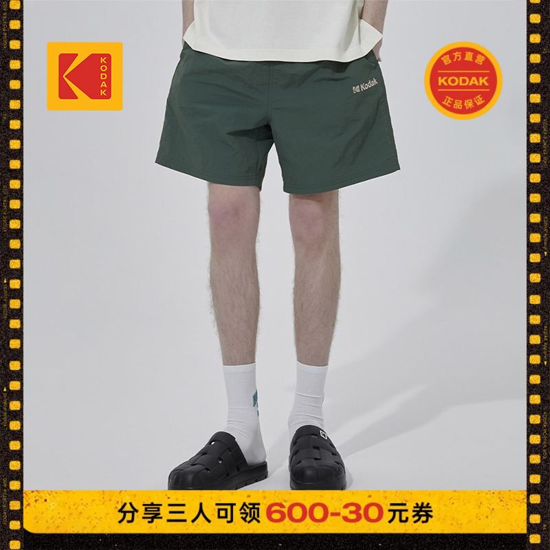 KODAK柯达春夏男女通用轻潮户外膝上短裤LOGO刺绣短裤简约百搭