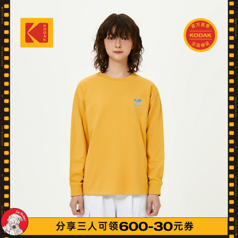 柯达男女同款简约休闲长袖上衣