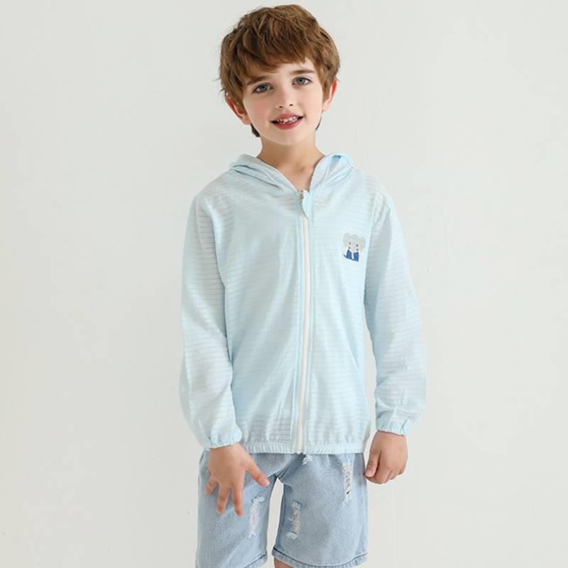 竹.节棉连帽儿童防晒衣外套薄款纯棉宝宝皮肤衣夏季童装男童空&;