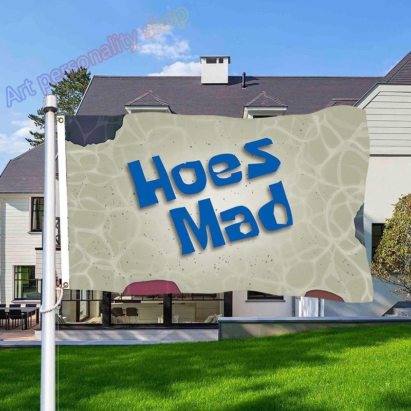 Hoes Mad Flag Banner 3x5Ft College Dorm Room Man Cave Frat W