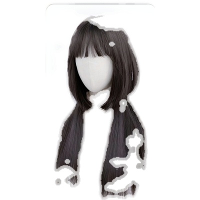 水母头假发女长发全头套式自然仿真人发1olita公主切齐刘海假发套