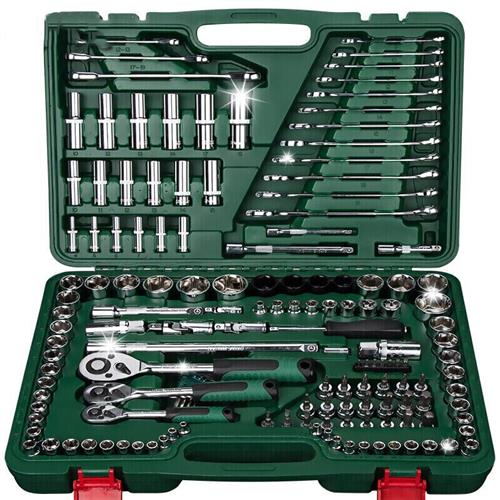 修车套筒棘轮扳手汽修汽保工具组套汽车五金工具箱直柄48件套中飞