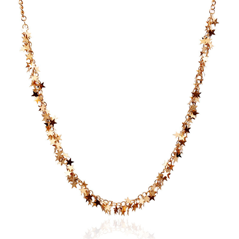 Handmade star style allmatch dualuse metal long necklace s