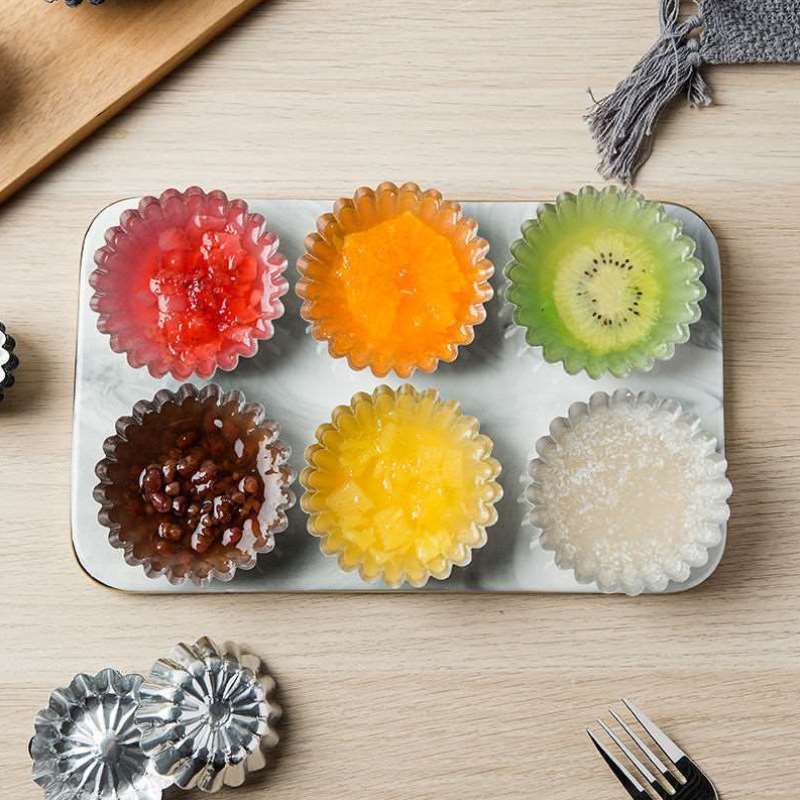 一次性菊花盏蛋挞杯铝箔圆形蛋糕锡纸杯蛋挞钵仔糕模具布丁杯